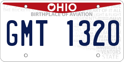 OH license plate GMT1320