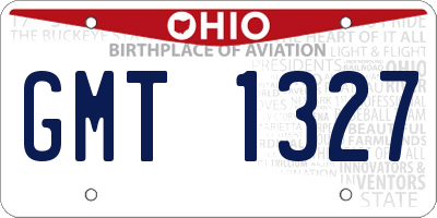 OH license plate GMT1327