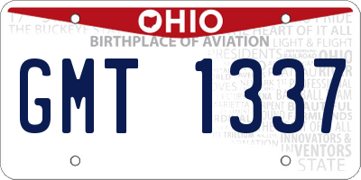 OH license plate GMT1337