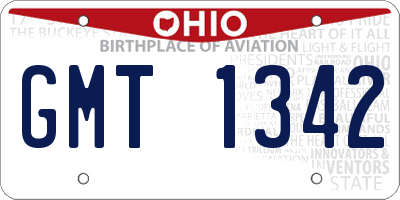 OH license plate GMT1342