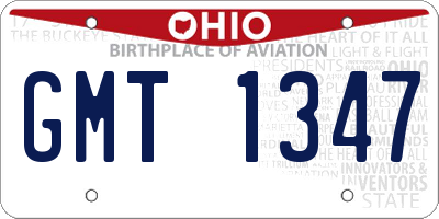 OH license plate GMT1347