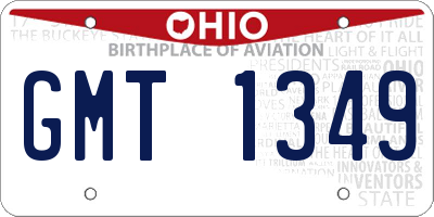 OH license plate GMT1349