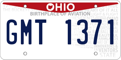 OH license plate GMT1371