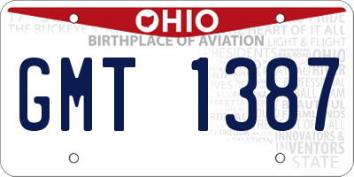 OH license plate GMT1387