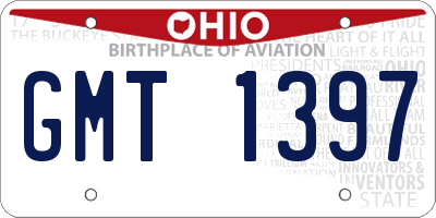 OH license plate GMT1397