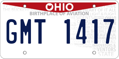 OH license plate GMT1417