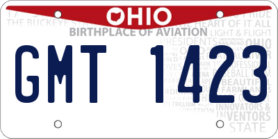 OH license plate GMT1423