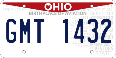 OH license plate GMT1432