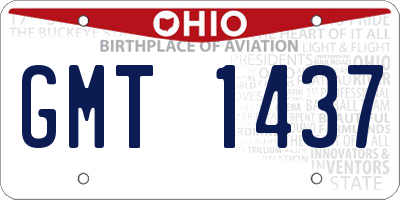 OH license plate GMT1437