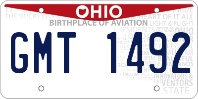 OH license plate GMT1492