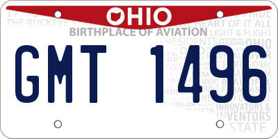 OH license plate GMT1496