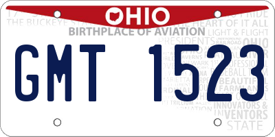 OH license plate GMT1523