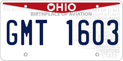 OH license plate GMT1603