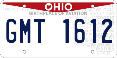 OH license plate GMT1612