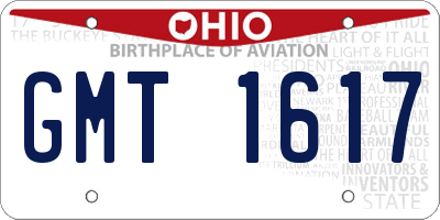OH license plate GMT1617