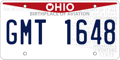 OH license plate GMT1648