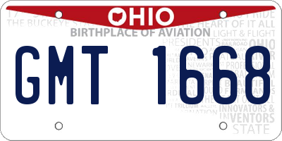 OH license plate GMT1668