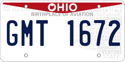 OH license plate GMT1672