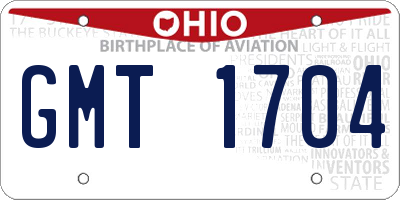 OH license plate GMT1704