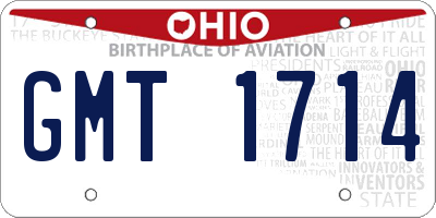 OH license plate GMT1714