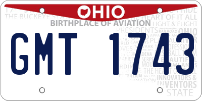 OH license plate GMT1743