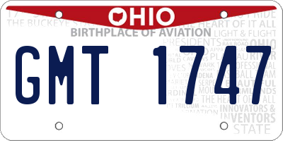 OH license plate GMT1747