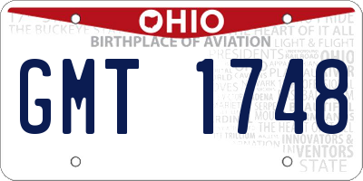 OH license plate GMT1748