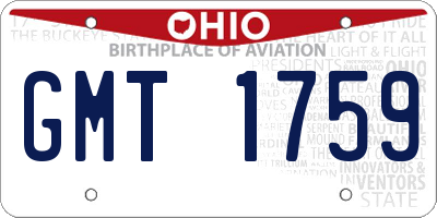 OH license plate GMT1759