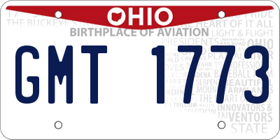 OH license plate GMT1773
