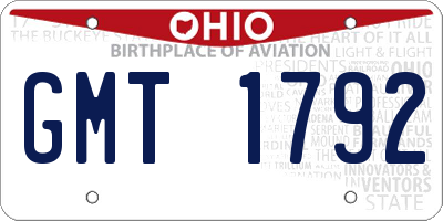 OH license plate GMT1792