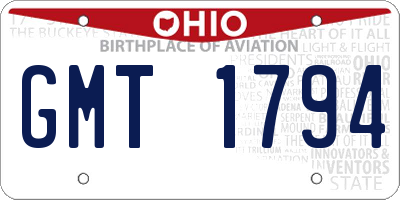 OH license plate GMT1794