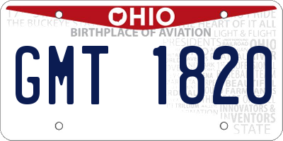 OH license plate GMT1820
