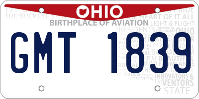 OH license plate GMT1839