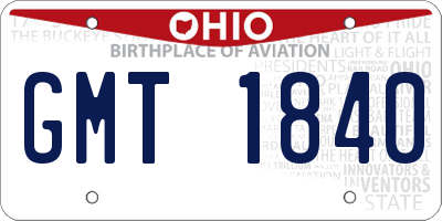 OH license plate GMT1840