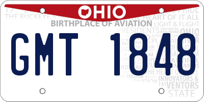 OH license plate GMT1848