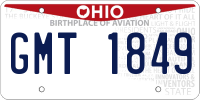 OH license plate GMT1849