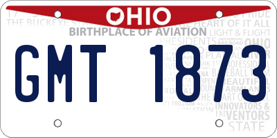 OH license plate GMT1873