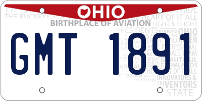OH license plate GMT1891