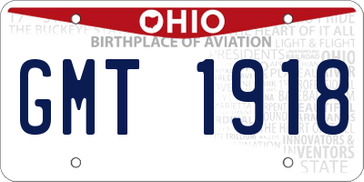 OH license plate GMT1918