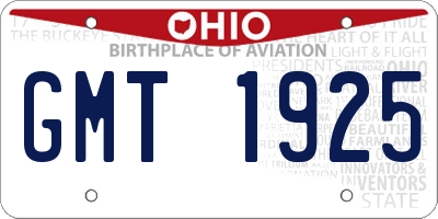 OH license plate GMT1925