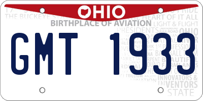 OH license plate GMT1933