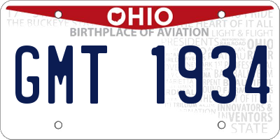 OH license plate GMT1934