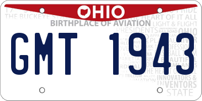 OH license plate GMT1943