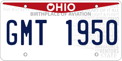 OH license plate GMT1950