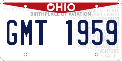 OH license plate GMT1959