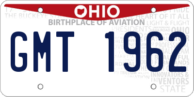 OH license plate GMT1962