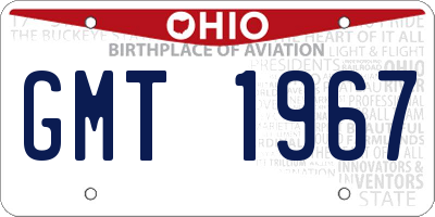 OH license plate GMT1967