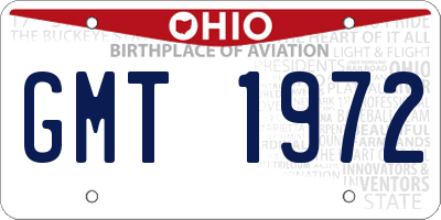 OH license plate GMT1972