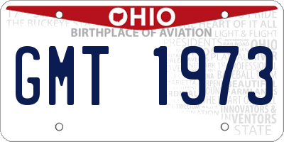 OH license plate GMT1973