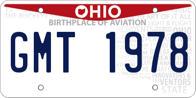 OH license plate GMT1978